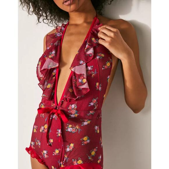 HAH Butterfly Printed  Bodysuit | Size Small - Picture 1 of 3